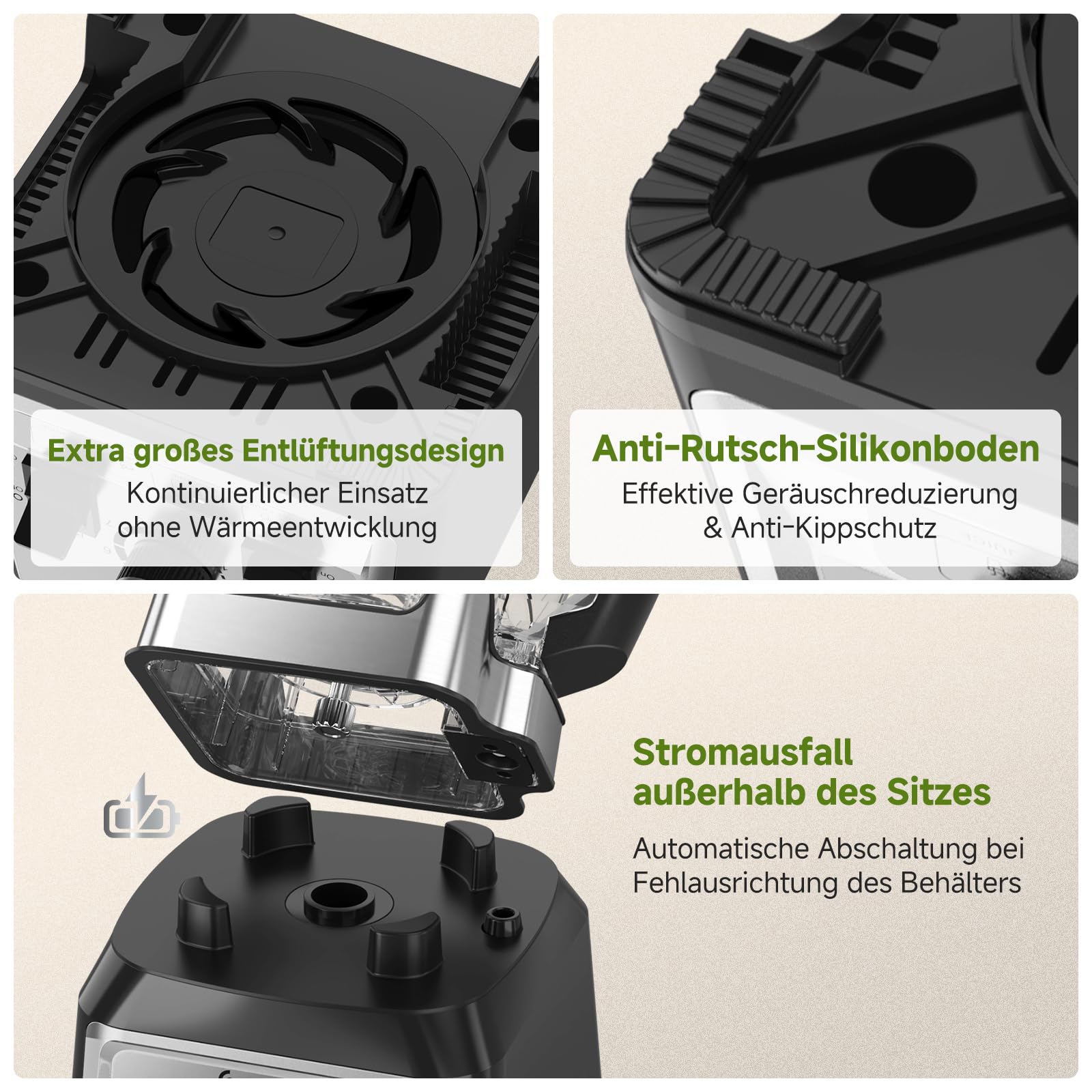 AMZCHEF Standmixer 2000W, 2L, 8 Geschwindigkeiten, für Ice Crushing & Smoothies, BPA-frei
