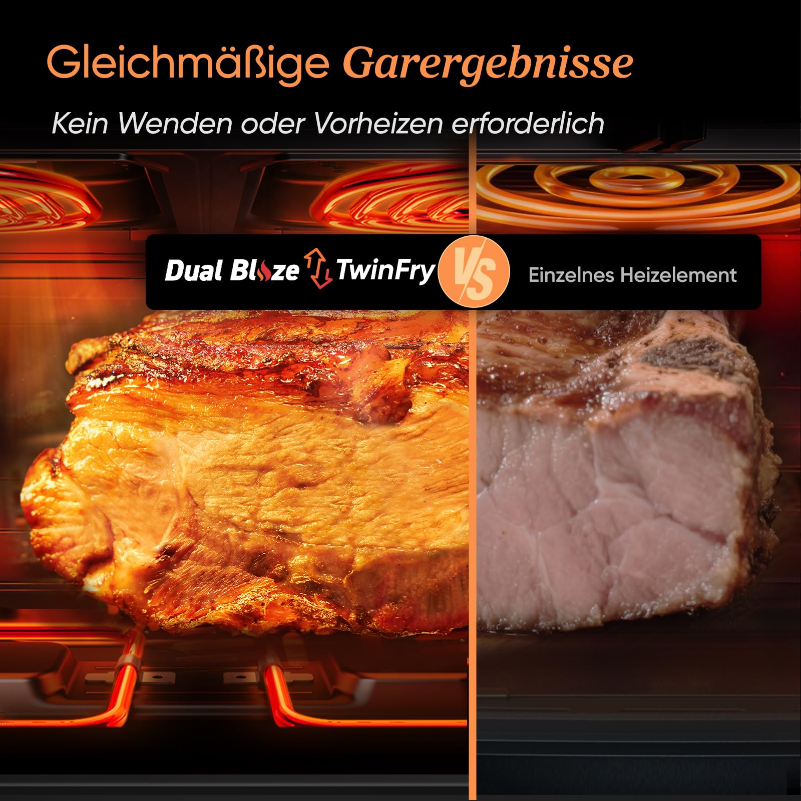 COSORI Dual Blaze Heißluftfritteuse, 2 Kammern, 10L, 4 Heizstäbe, Cremeweiß
