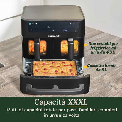Cuisinart Tri Zone Heißluftfritteuse & Ofen, 13,6L, 3 Kochzonen, 9-in-1, PFAS-frei