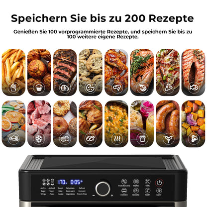 Balter XXL 22L Heißluftfritteuse, 200 Programme, 16-in-1, 1800W