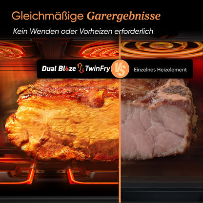 COSORI Dual Blaze Heißluftfritteuse, 2 Kammern, 10L, 4 Heizstäbe, Cremeweiß